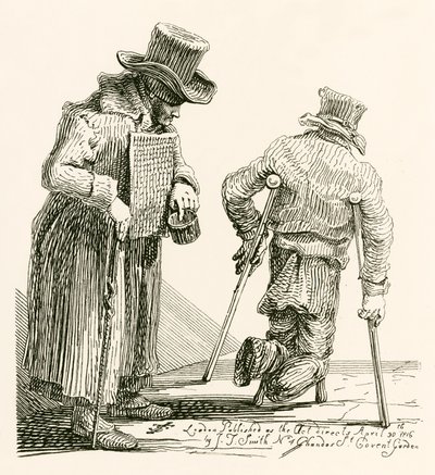 William Kinlock, un mendiant aveugle, qui a perdu la vue à Gibraltar - English School