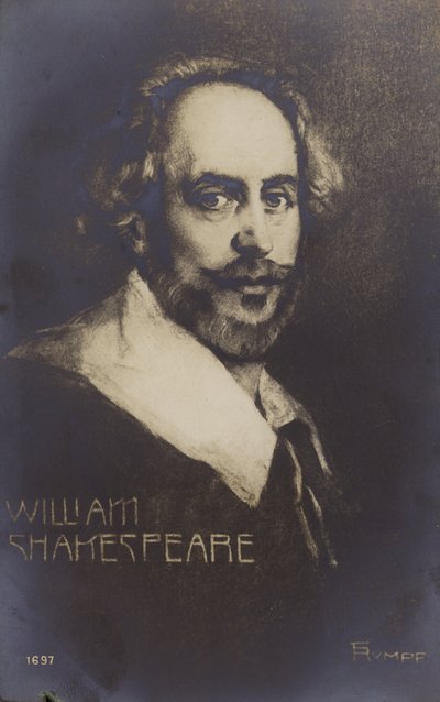William Shakespeare (c1564-1616), dramaturge et poète anglais (litho) - English School