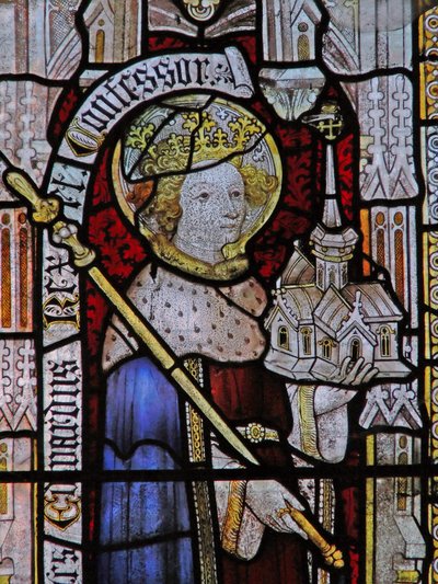 Saint Ethelbert (mal étiqueté comme Édouard le Confesseur au XIXe siècle!) - English School
