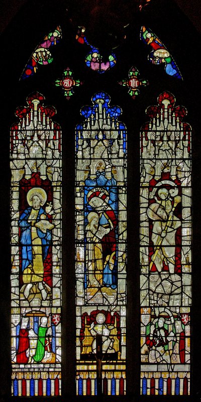 Fenêtre Ew représentant Saint Jean-Baptiste, Sainte Anne et la Vierge Marie avec Saint Christophe - English School