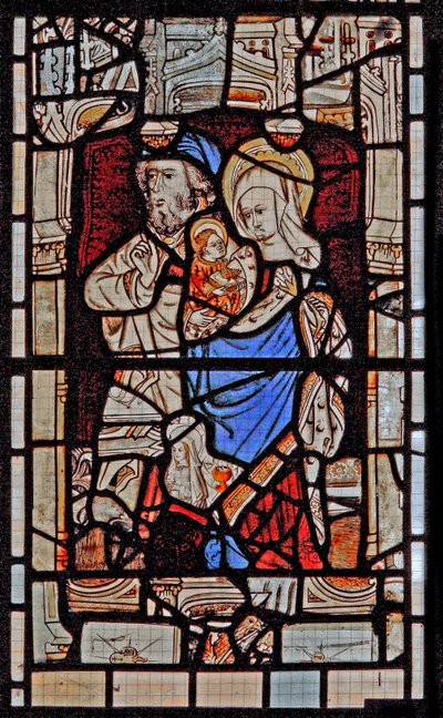 Fenêtre Ew représentant Sainte Marie Salomé, Zébédée avec le jeune Saint Jean - English School
