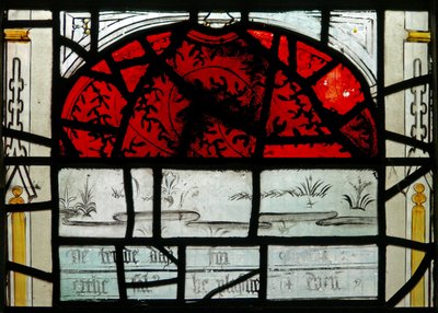 Fenêtre N3 représentant les Quinze Derniers Jours du Monde (la fenêtre du Pryke de Conscience) : Seule la terre et le ciel peuvent être vus - English School