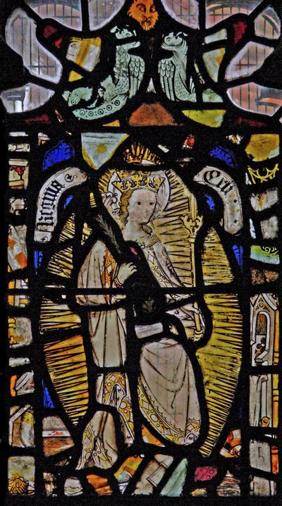 Fenêtre NaE représentant la Vierge Marie en tant que Regina Celi ou Reine du Ciel - English School