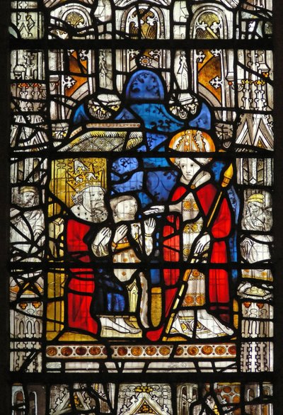 Fenêtre représentant Saint Martin chassant un diable? - English School
