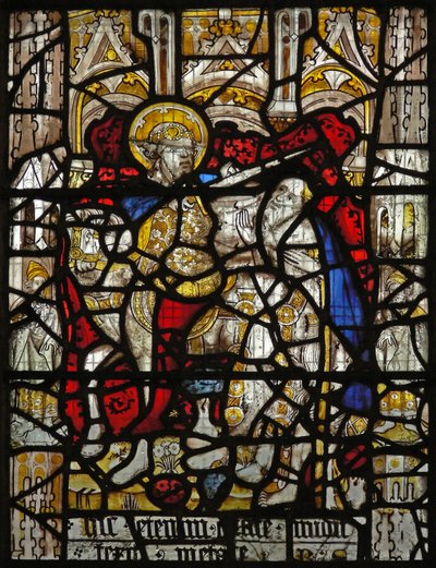 Fenêtre représentant la Charité de Saint Martin : il divise son manteau - English School