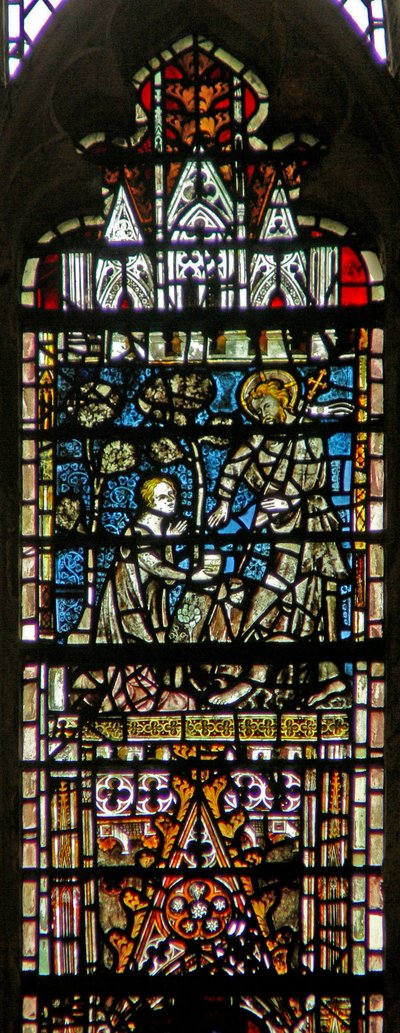 Fenêtre c6-7 représentant une scène de Résurrection : Noli Me Tangere - English School