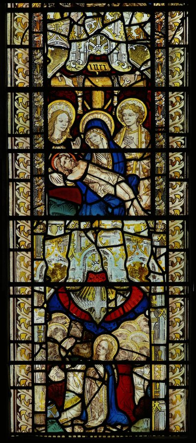 Fenêtre représentant la Pietà et la Pentecôte - English School