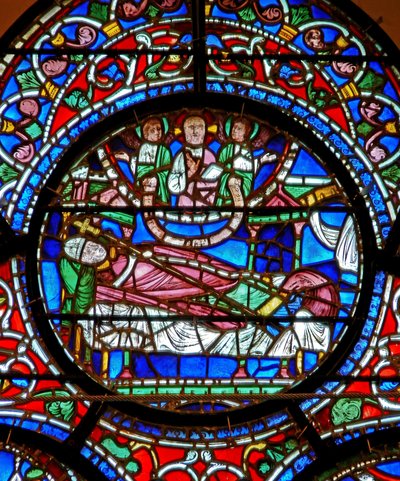 Fenêtre représentant St. Dunstan rêvant qu