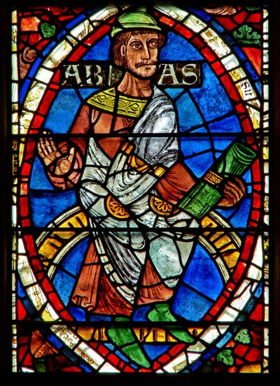 Vitrail représentant une figure généalogique : Abia - English School