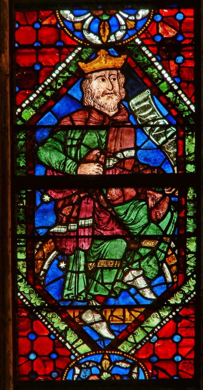Fenêtre représentant une figure généalogique : David - English School