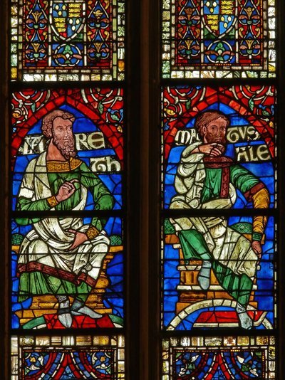 Fenêtre représentant une figure généalogique : Jared et Mathusalem - English School