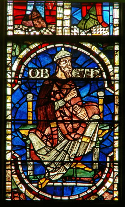 Fenêtre représentant une figure généalogique : Obed - English School