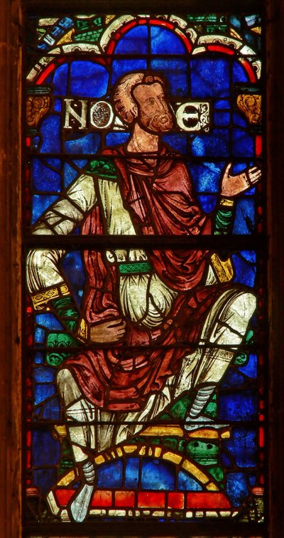 Fenêtre représentant une figure généalogique : le patriarche Noé - English School