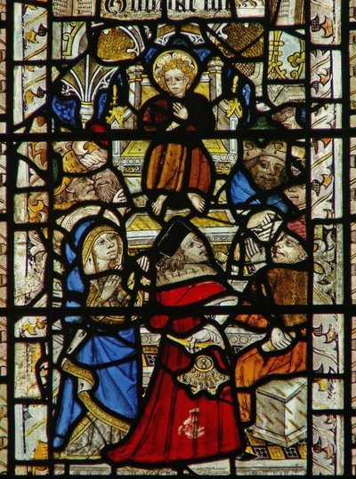 Fenêtre représentant les docteurs dans le Temple - English School