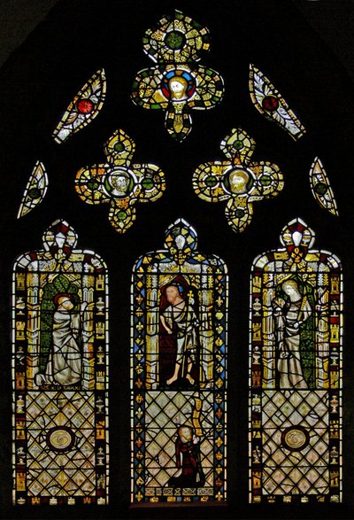 Fenêtre représentant Saint Thomas, le Christ, Saint Jean et le donateur - English School