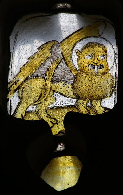 Fenêtre représentant un symbole évangélique : le lion de Saint Marc - English School