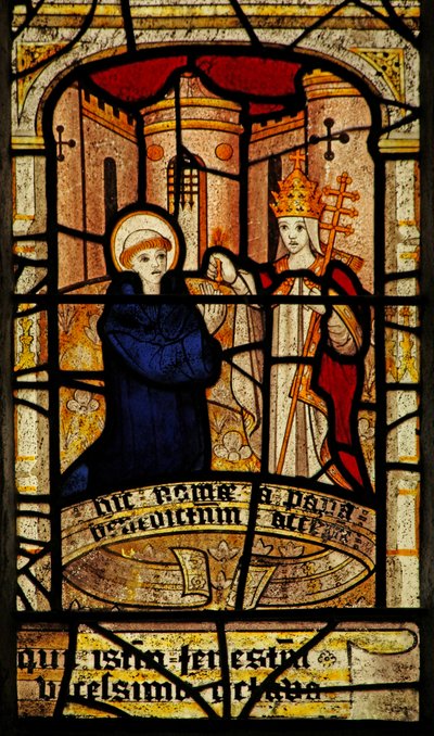 Fenêtre n5 représentant Saint Neot béni par le pape - English School