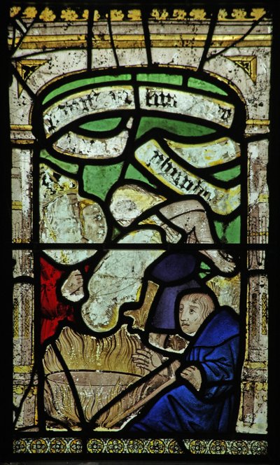 Fenêtre n°6 représentant Saint Georges jeté dans du plomb fondu - English School