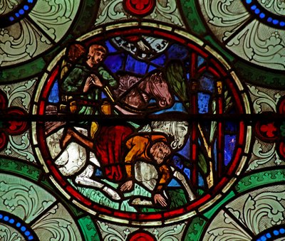Fenêtre s16 représentant la Conversion de Saint Paul - English School