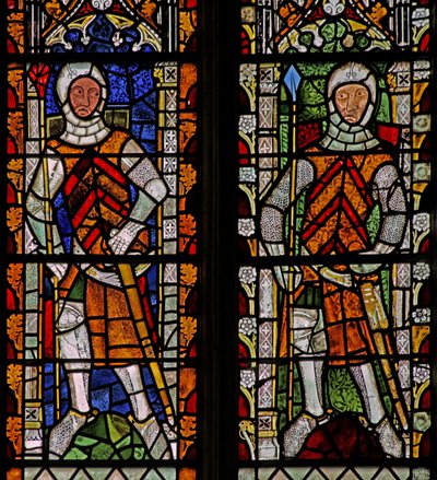 Fenêtre s4 représentant William Lord de la Zouche et Gilbert I de Clare - English School