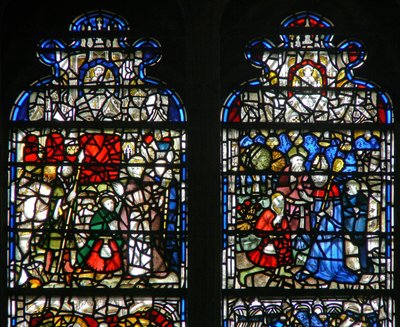 Fenêtre w15 représentant une scène de la vie de Saint Cuthbert - English School