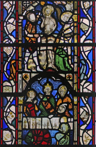 Saint Jean-Baptiste au baptême du Christ dans le Jourdain - English School