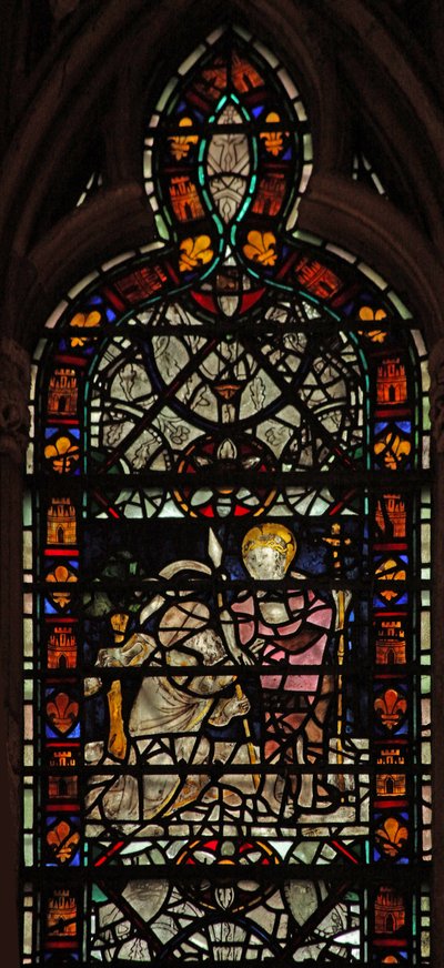 Saint Thomas le douteur; grisaille et bordure - English School