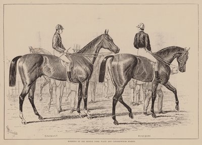 Vainqueurs du Middle Park Plate et des Caesarewitch Stakes (gravure) - English School