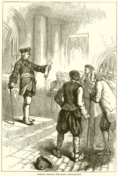 Winslow lisant la proclamation royale - English School