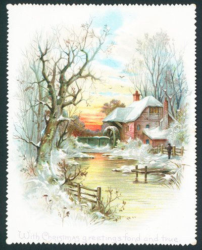 Avec des vœux de Noël affectueux et sincères - carte de Noël - English School