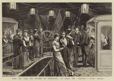 Avec le duc et la duchesse de Connaught, à bord de l