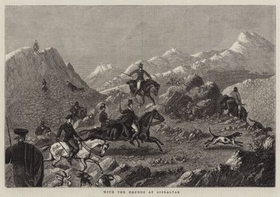 Avec les chiens à Gibraltar (gravure) - English School