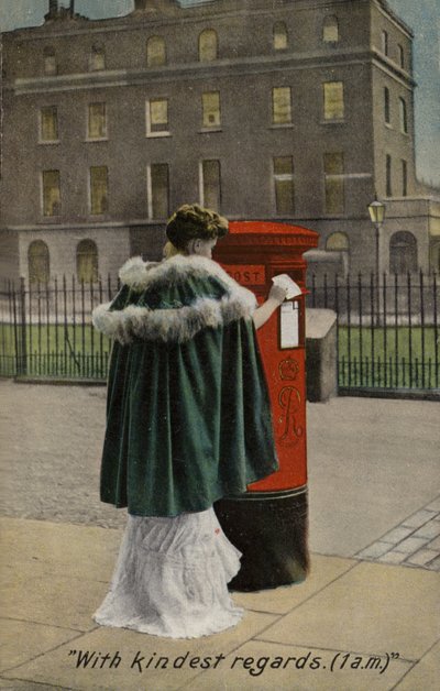 Femme postant une lettre - English School
