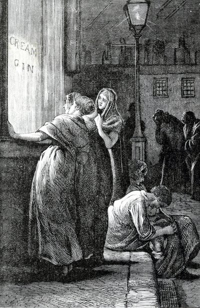Femmes et consommation de gin, 19ème siècle - English School