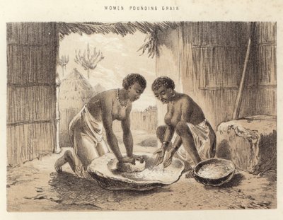 Femmes pilant du grain - English School