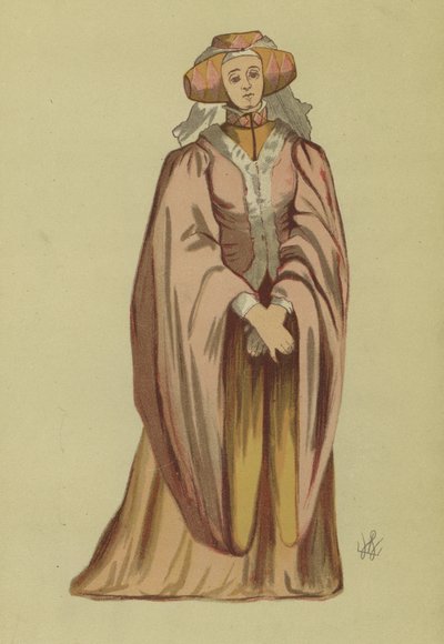 Costume féminin du règne de Richard II - English School