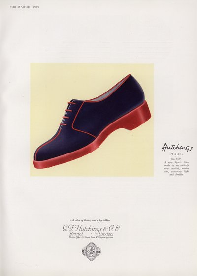 Publicité pour chaussures pour femmes, années 1930 - English School
