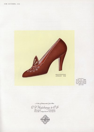 Publicité pour chaussures pour femmes, années 1930 - English School