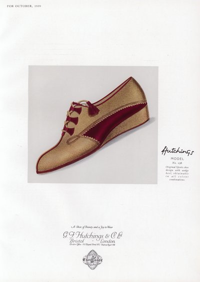 Publicité pour chaussures pour femmes, années 1930 - English School