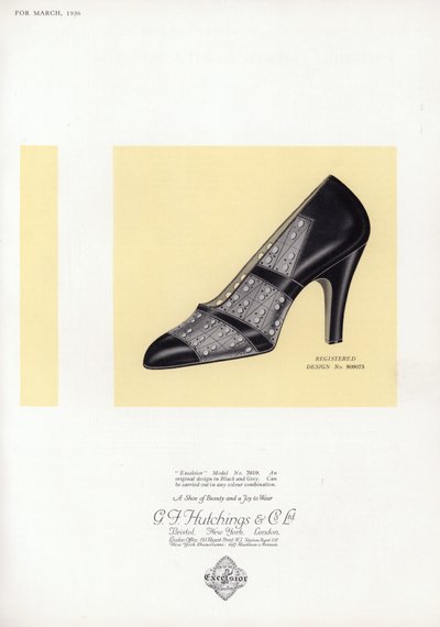 Publicité pour chaussures pour femmes, années 1930 - English School
