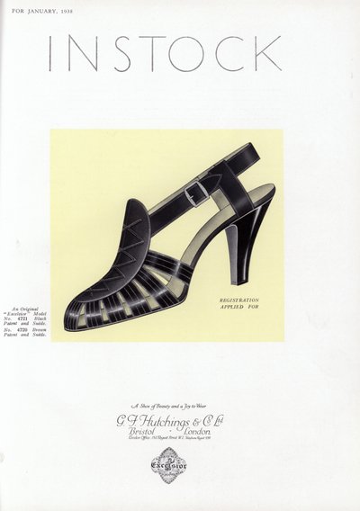 Publicité pour chaussures pour femmes, années 1930 - English School