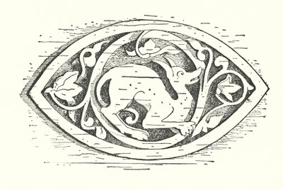 Sculpture sur bois : Chien (gravure) - English School