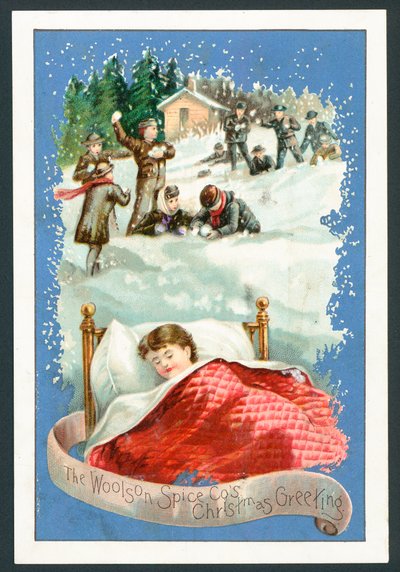 Carte de Noël de la Woolson Spice Company - English School