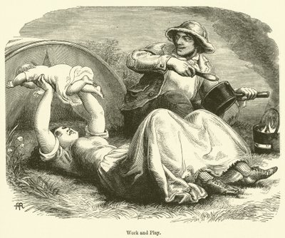 Travailler et jouer (gravure) - English School