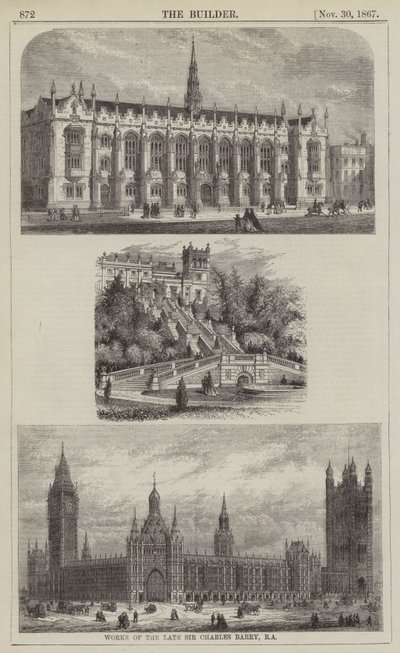 Œuvres du défunt Sir Charles Barry, RA (gravure) - English School