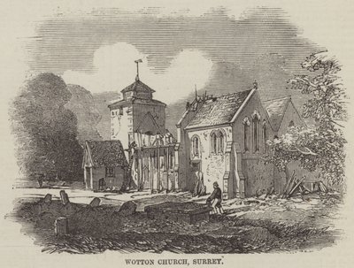 Église de Wotton, Surrey (gravure) - English School