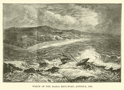 Naufrage du bateau postal Maria, Antigua, 1826 - English School