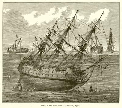 Naufrage du Royal George, 1782 - English School