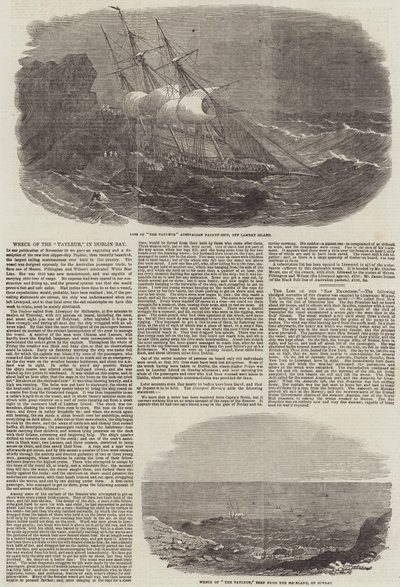 Naufrage du "Tayleur," dans la baie de Dublin - English School