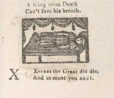 Xerxès le Grand, illustration pour la lettre X, d